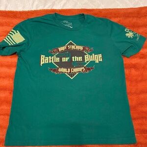 Grunt Style Teal Short Sleeve Crew Tee with Yellow Sleeve Accents